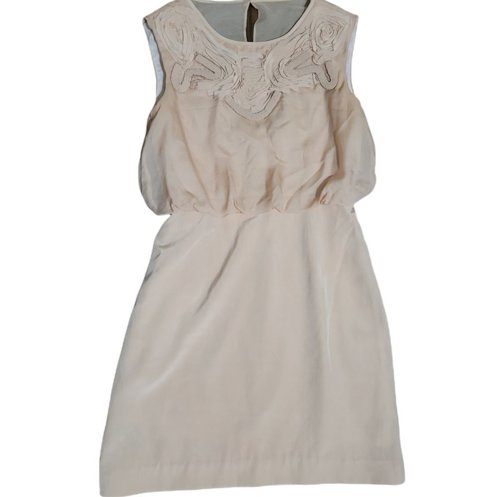 TIBI Silk Sleeveless Cocktail Dress Pale Blush Size 6